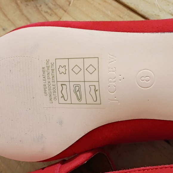 J Crew Red Leather/Suede Slip On Penny Loafers Size 8 NEW - Picture 4 of 11